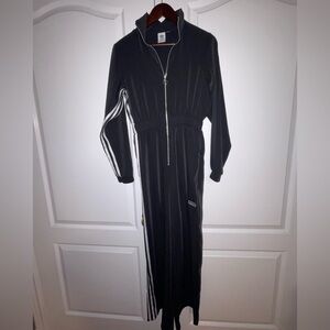 Adidas Black Jumpsuit with Silver Zipper